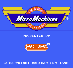 Micro Machines title screen for NES